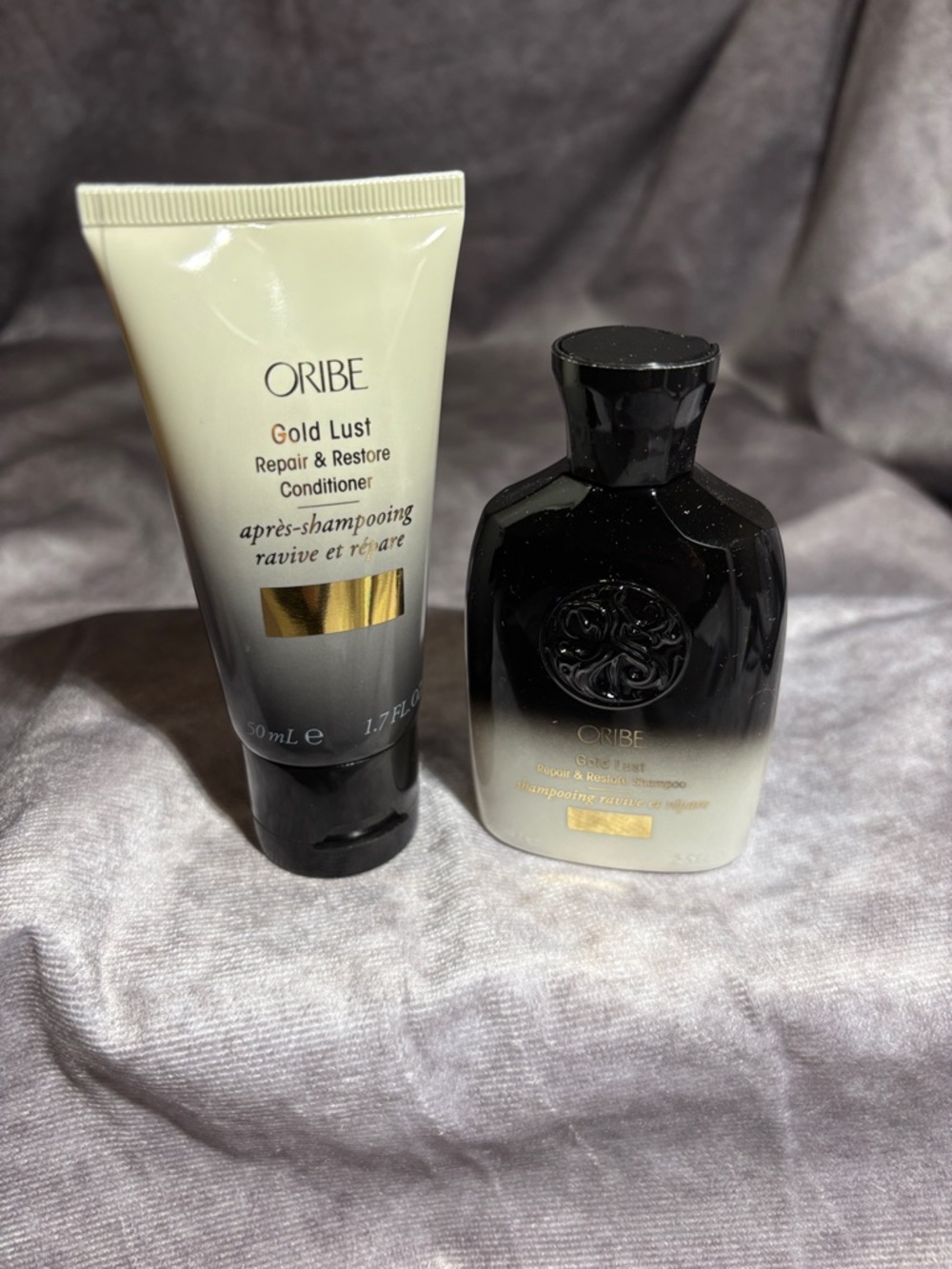 Oribe Gold Lust Shampoo & Conditioner Duo in Cream and Black bundle